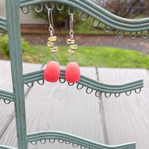 Cherry Quartz Dangle Earrings